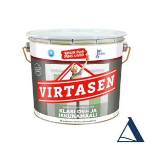 Virtasen KLASI ovi- ja ikkunamaali A valkoinen silkinhimmeä 0,9L