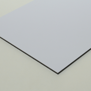 Välitilalevy 4mm 1220x3650mm satiini valkoinen/metalimusta